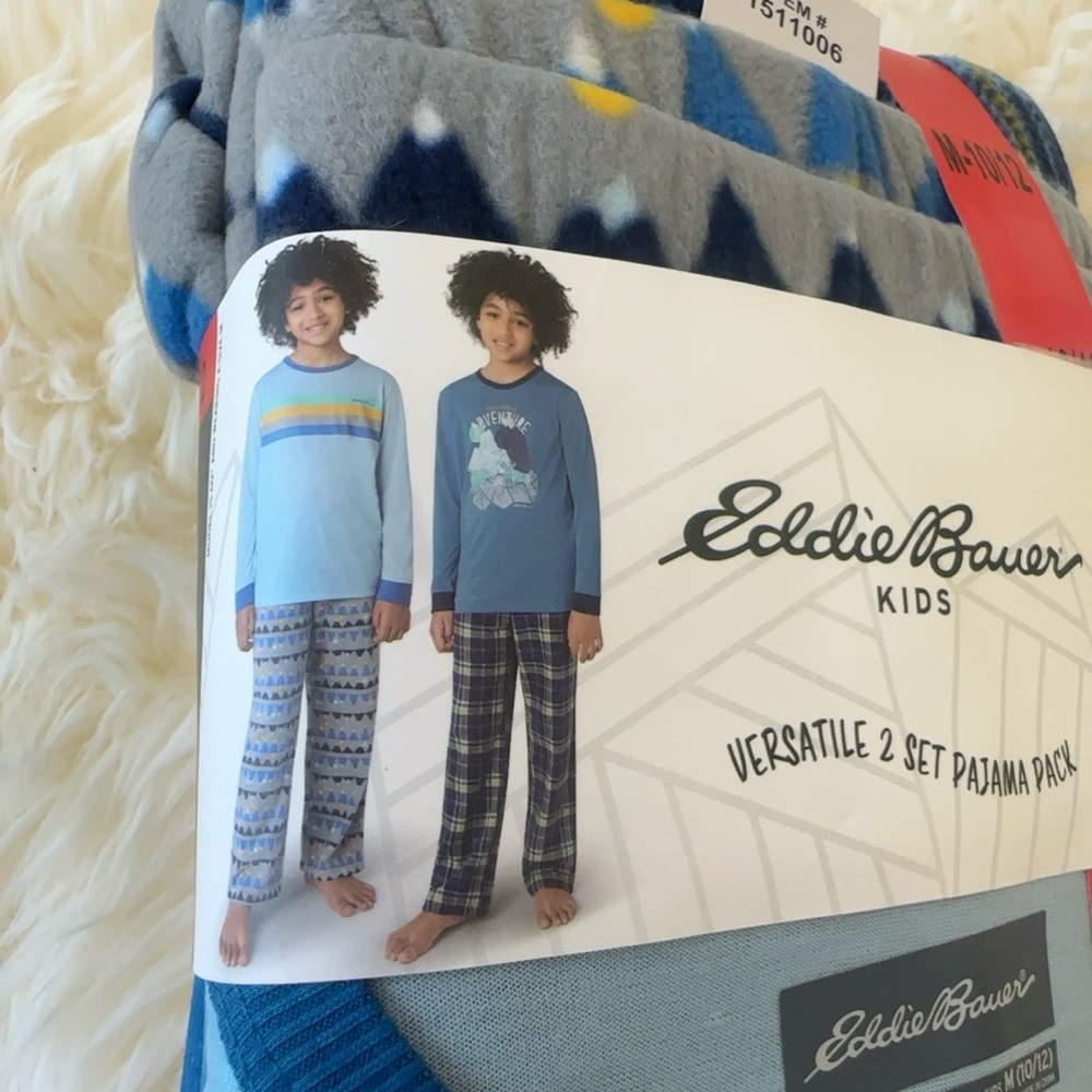 Eddie Bauer Eddie Bauer Sleep Set Pajama 4 Piece 2 Long Sleeve 2 Pants M(10/12) - Picture 4 of 5